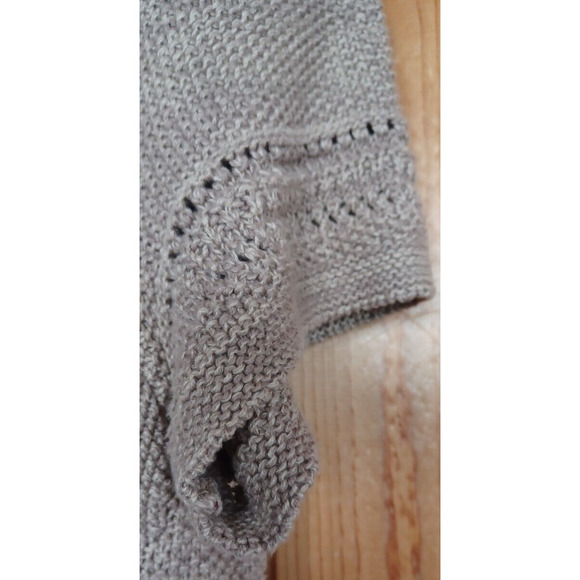 SONOMA Beige Mixed Knit Short Sleeve Open Cardigan Womens P/XL Office Boho Fall - Picture 6 of 6